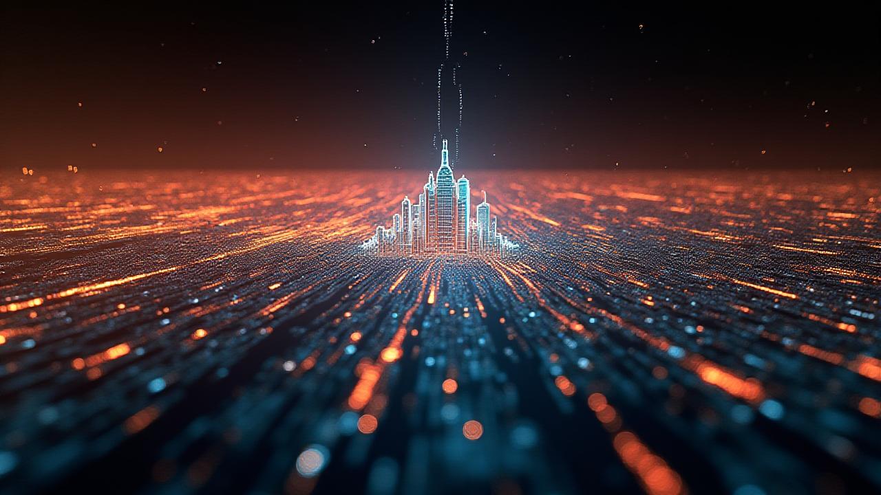 A futuristic 3D digital twin of a metropolitan area